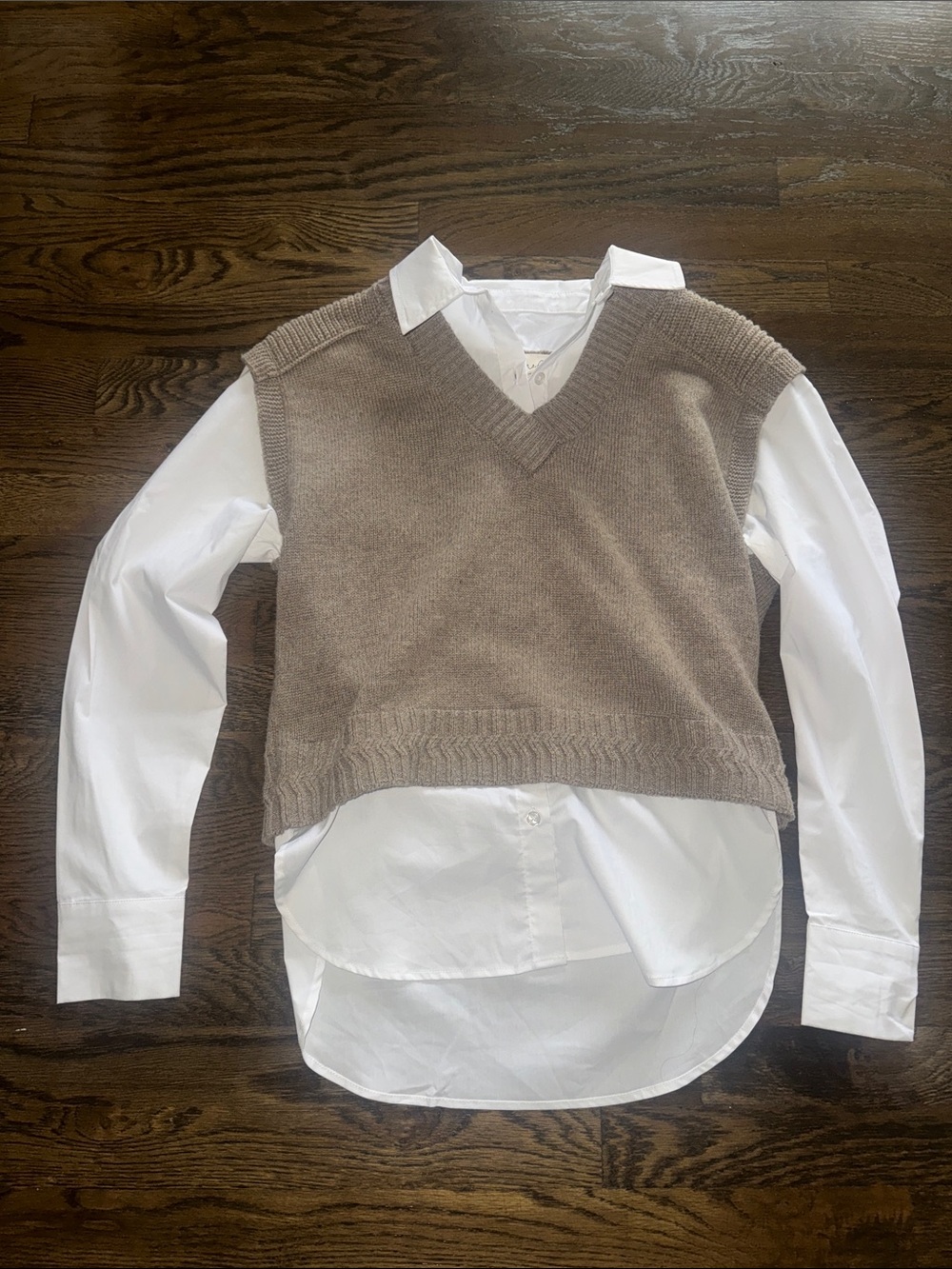 Knit Vest Sweater in Taupe
